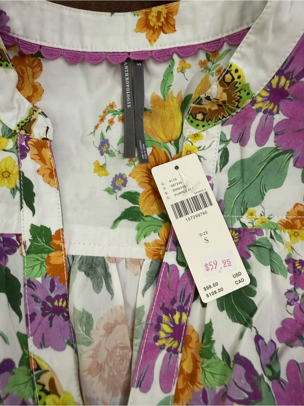 Anthropologie Darcey Popover Swing Top - Picture 9 of 9